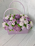 Подарки девушкам женщинам на 14 февраля 8 марта день рождения букеты из мыльных роз из твердого мыла, 35 шт.