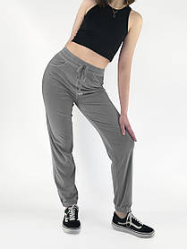 Джогери жіночі літні Штани вільні на гумці літній джинс Сірий колір M/L