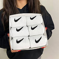 Крутой комплект женских спортивных фирменных носков с логотипом Nike 36-41 6 пар в подарочной упаковке MS