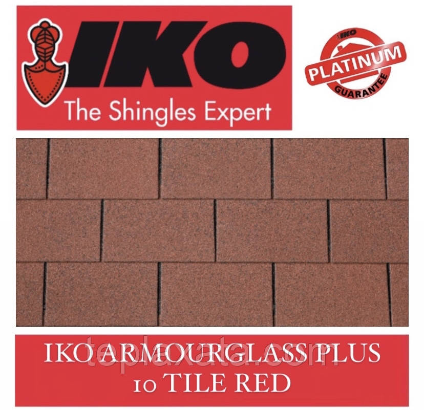 Бітумова черепиця IKO Armourglass Plus 10 TILE RED