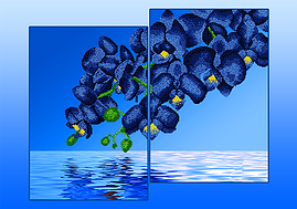 Схема для вишивання бісером на атласі Орхідеї Блакитні (Діптих) АР2-009