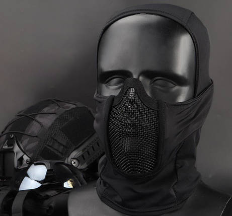 Маска захисна для пейнтболу, страйкболу WoSporT Shadow Fighter Mask OD (MA-113) чорний, фото 1