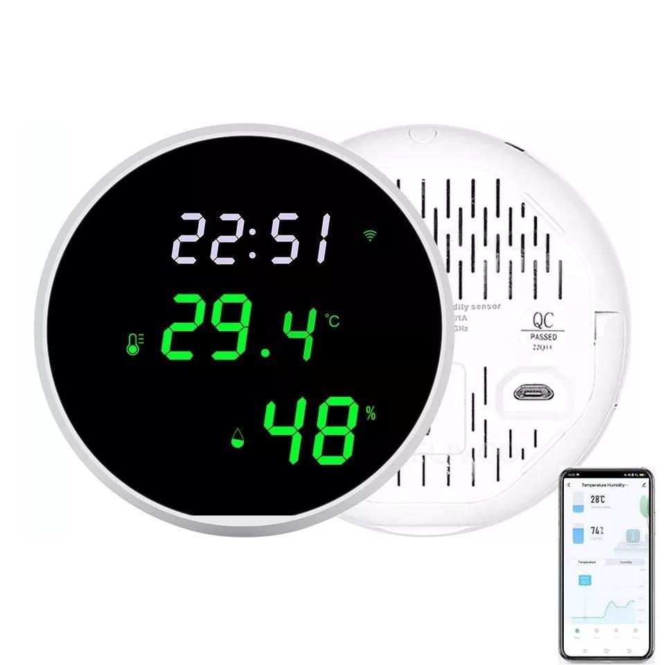 Wi-Fi датчик температури та вологості Elivco TH з РК-дисплеєм. Термометр. Гігрометр. Tuya / Smart life, фото 1