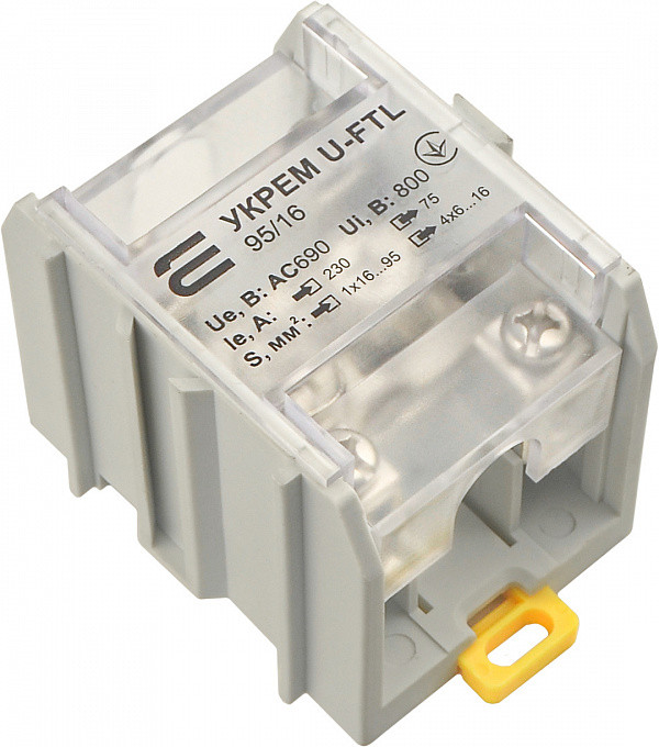 Клема магістральна УКРЕМ U-FTL 95/16 мм² з захисною кришкою, 8 шт.