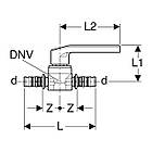 Кран кульовий під прес GEBERIT Mepla ніпель-ніпель PN10бар 604.020.00.2, фото 2