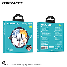 USB-m TORNADO TX12 Silicone (2.4A/1m) Micro white&black