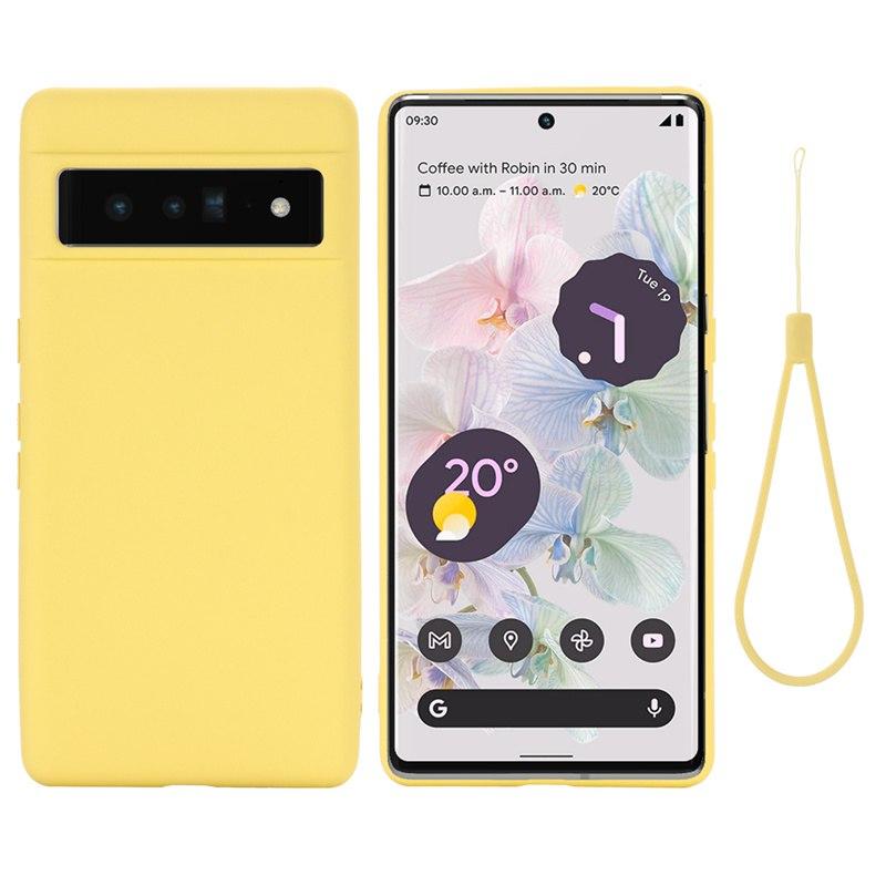 Силіконовий чохол із мікрофіброю для Google Pixel 7 Pro жовтий софт тач бампер