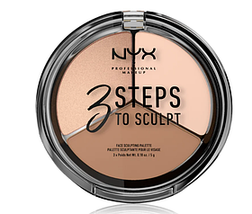 Контурна палетка для вишукана NYX 3 Steps to sculpt 3STS01 Fair
