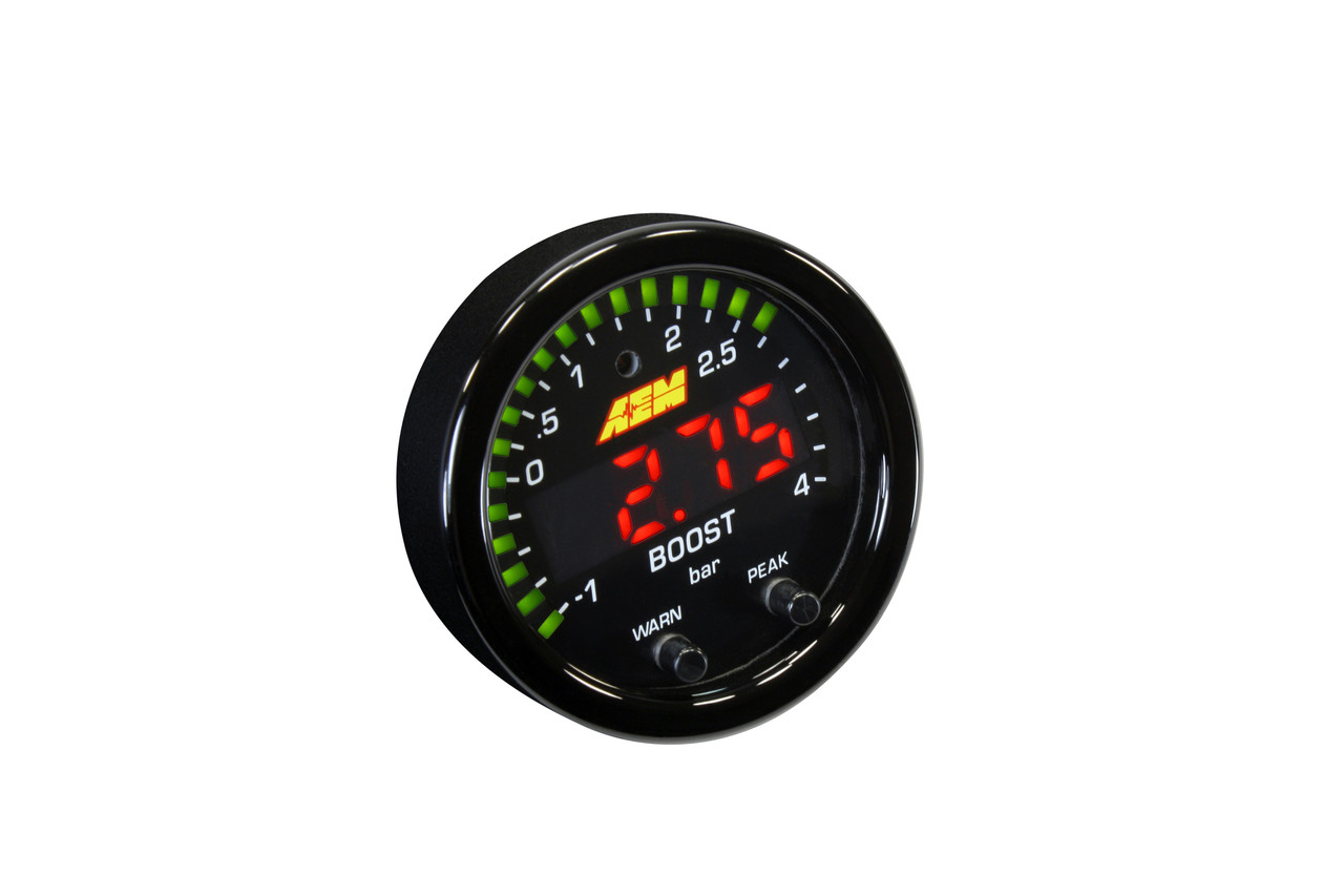 Цифровий прилад тиск турбіни AEM X-Series Boost Pressure Gauge — 30~60psi/-1~4bar, фото 1