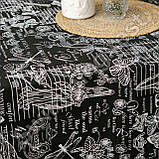 Скатертина на стіл лляна бавовняна 110*150 см на обідній стіл "Версаль Чорний", фото 4