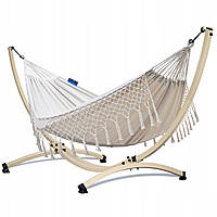 Гамак Santia з металевим каркасом для двох осіб Бежевий