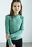Гольф для дівчинки з горловиною стоєчкою тканина трикотаж 'мустанг' в широкий рубчик колір м'ята (116-164), фото 6