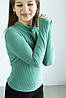 Гольф для дівчинки з горловиною стоєчкою тканина трикотаж 'мустанг' в широкий рубчик колір м'ята (116-164), фото 9