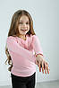 Кофта для дівчинки тканина трикотаж 'мустанг' в широкий рубчик колір рожевий (116-164), фото 3