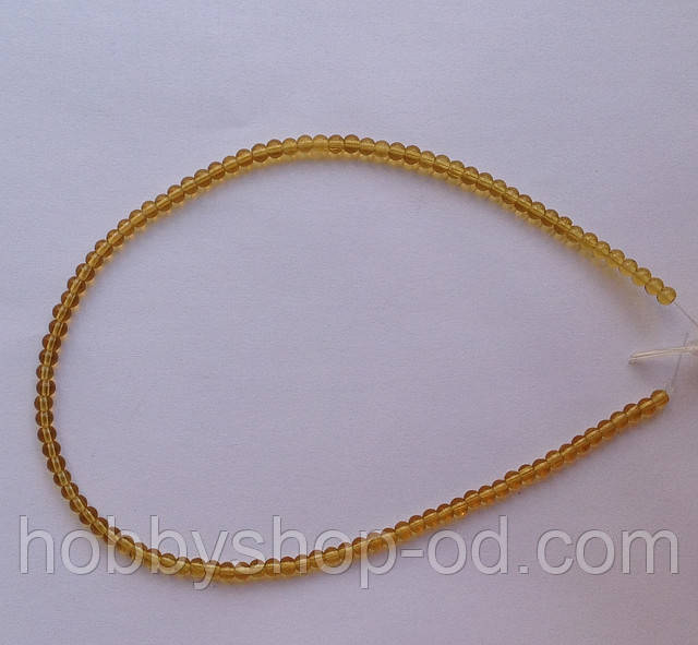 Бусина Куля колір бурштиновий 3 мм, фото 1