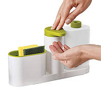 Органайзер-подставка с дозатором для мыла в ванну или кухню Sink Base Plus 3 в 1 Кухонный органайзер для мойки