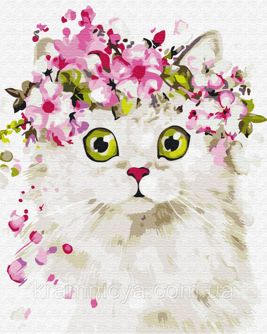Картина за номерами Здивована киця, 40х50 Brushme (BS51840)