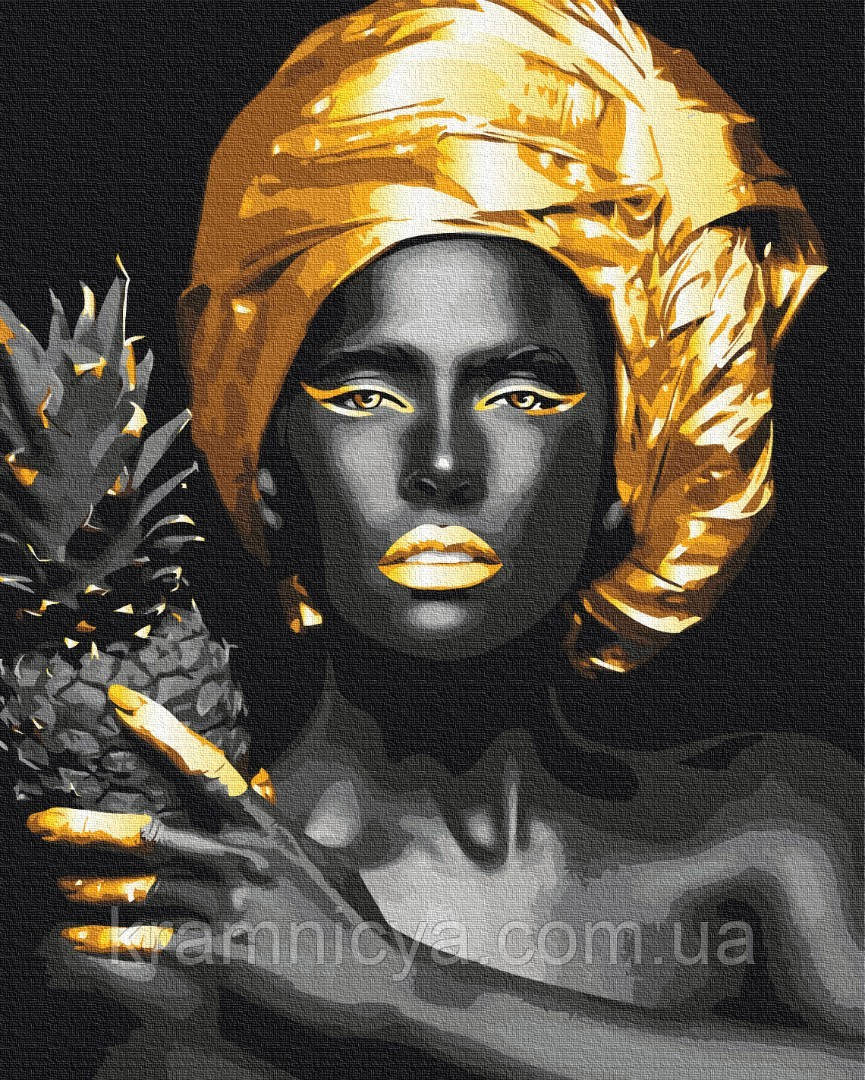 Картина за номерами Екзотична краса. З золотою фарбою, 40х50 Brushme (BS52874)