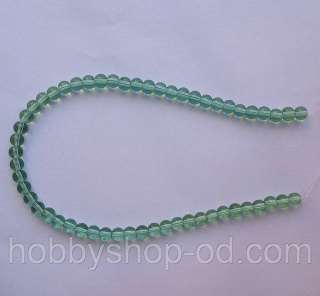 Бусина Куля колір св. зелений 6 мм, фото 1