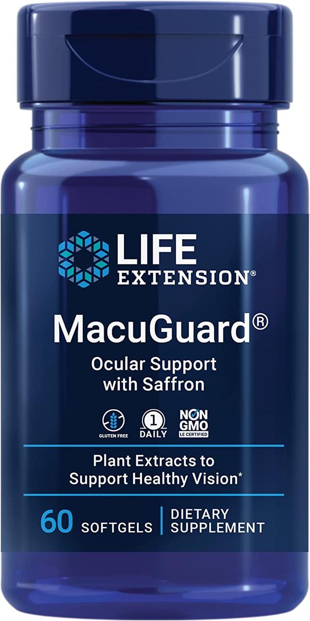 Life Extension MacuGuard Ocular Support / Підтримка здоров'я очей із шафраном 60 капсул
