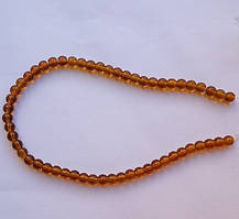 Бусина Куля колір коньячний 6 мм