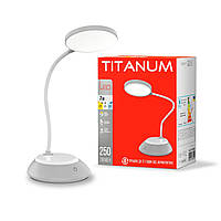 LED лампа настільна з акумулятором TITANUM TLTF-022G 7Вт IP20 3000-6500K 5В USB сіра
