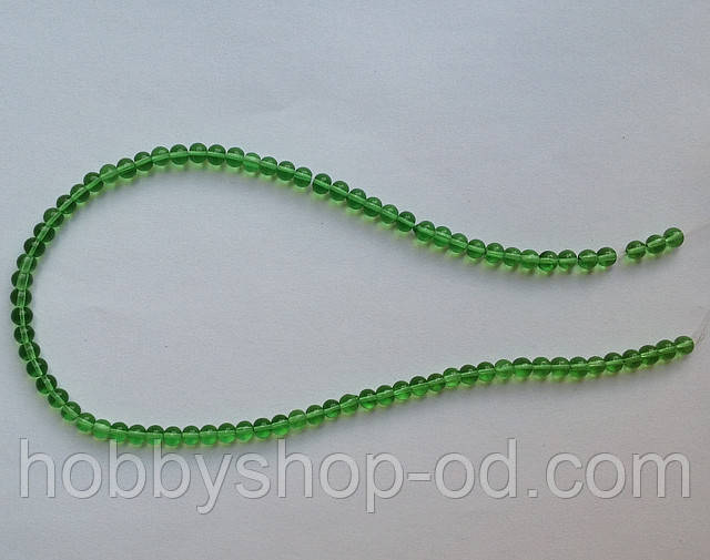 Бусина Куля колір св. зелений 4 мм, фото 1