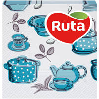Новинка Салфетки столовые Ruta Double Luxe 24х24 см 2 слоя с принтом Кухня 40 шт. (4820023747371) !