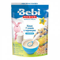 Новинка Детская каша Bebi Premium молочная 7 злаков с черникой +6 мес. 200 г (1105064) !