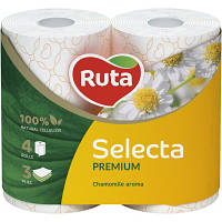 Новинка Туалетная бумага Ruta Selecta с ароматом ромашки 3 слоя 4 рулона (4820023744493) !