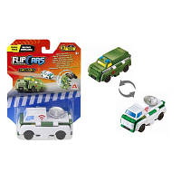 Новинка Машина Flip Cars 2 в 1 Грузовик связи и Военная скорая помощь (EU463875-15) !