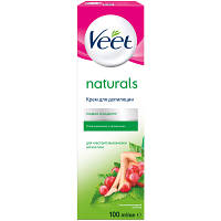 Новинка Крем для депиляции Veet Naturals с маслом виноградных кост. для чувств. кожи 100 мл (4680012390427) !