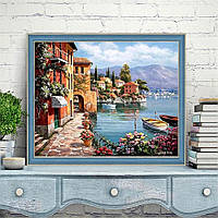 Алмазная мозаика "Итальянский пейзаж", картина стразами, 40*50 см