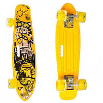 Пеніборд (скейтбод) Profi MS 0749-6Y світні колеса 55х14.5 Yellow