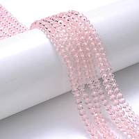 Бусины хрустальные (Рондель) 8х6 мм , приблизительно 68 бусин  прозрачній  розовый