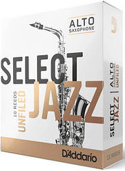 Тростини для альт саксофона D'Addario Select Jazz — Alto Sax Unfiled 3M — 10 Pack