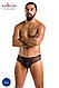 Чоловічі труси зі шнурівкою Passion 035 SLIP RICHARD L/XL Black, екошкіра, сітка  18+, фото 6
