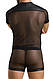 Комплект сітчастої чоловічої білизни Passion 052 SET MICHAEL 2XL/3XL black сорочка, боксери заклепки  18+, фото 3