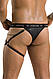 Чоловічі трусики танга з підв’язкою Passion 058 THONG BILL S/M Black  18+, фото 3
