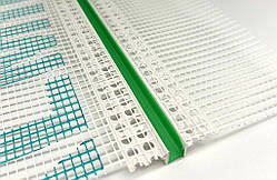 Руст профіль рустовочний для фасаду VALMIERA (Валміера) ПВХ з сіткою ширина руста (боні) 10 мм глибина 10 мм довжина 3 метра