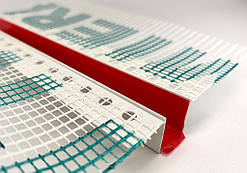 Рустовочний профіль ПВХ з сіткою руст (боні) декоративний для фасаду та інтер'єру ширина 20 на 20 мм довжина 3 метри