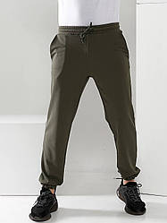 Чоловічі спортивні штани трикотажні джоггери 342 (42-46,48-50,52-54) (кольори: хакі, чорний) СП