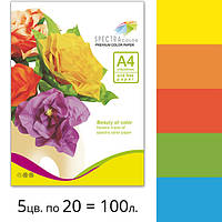 Бумага офисная цветная Spectra Color A4 80 г/м 5*20л/100л Rainbow Pack Deep IT82 "A" (интенсив)