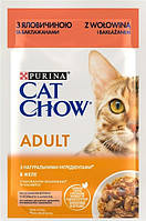 Влажный корм для взрослых кошек Purina Cat Chow Adult с говядиной и баклажанами 85 г