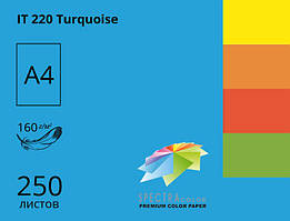 Папір А4 SINAR SPECTRA COLOR 160 г/м інтенсив Turquoise 220 синій (250 аркушів) 16,4452