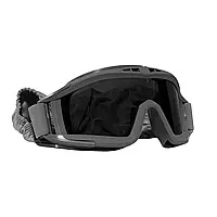 Тактические защитные очки маска со сменными стеклами/ Армейские очки для стрельбы/ Очки для военных/ Черные