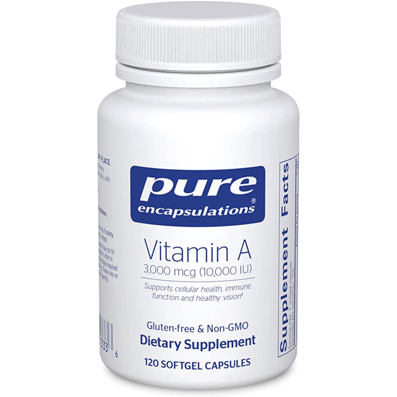 Вітамін А Pure Encapsulations, Vitamin A 10000 IU 120 кап. BX698, фото 1