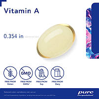 Вітамін А Pure Encapsulations, Vitamin A 10000 IU 120 кап. BX698, фото 3