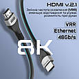 Кабель Promate PrimeLink8K-300 HDMI to HDMI 2.1 UHD HDR 3 м Grey (primelink8k-300.grey), фото 4