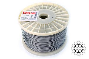 Трос 2 мм DIN 3053 (1х19) неіржавкий А2 200м APRO WR-G30532N1